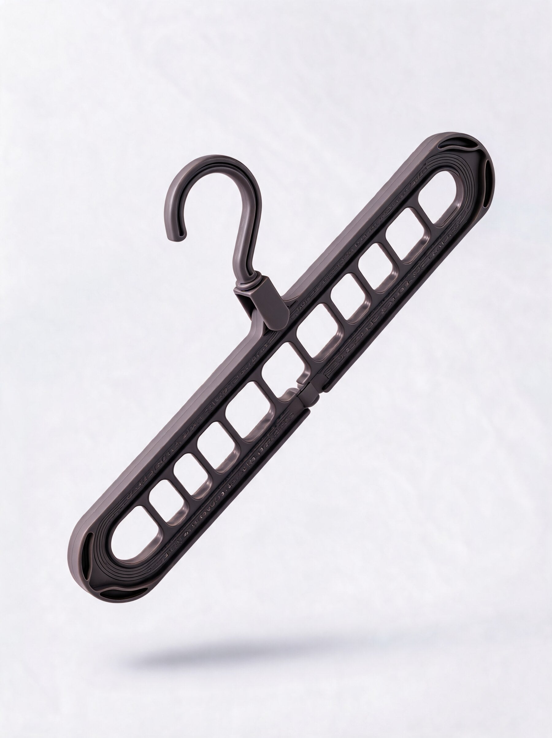 Nine-hole folding hanger in charcoal grey